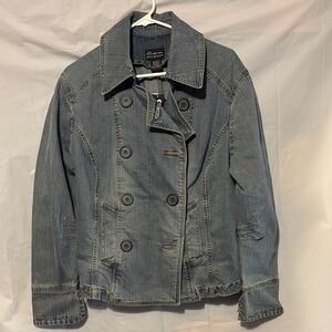 No Boundaries Pea Coat Blue Jean Jacket NWT